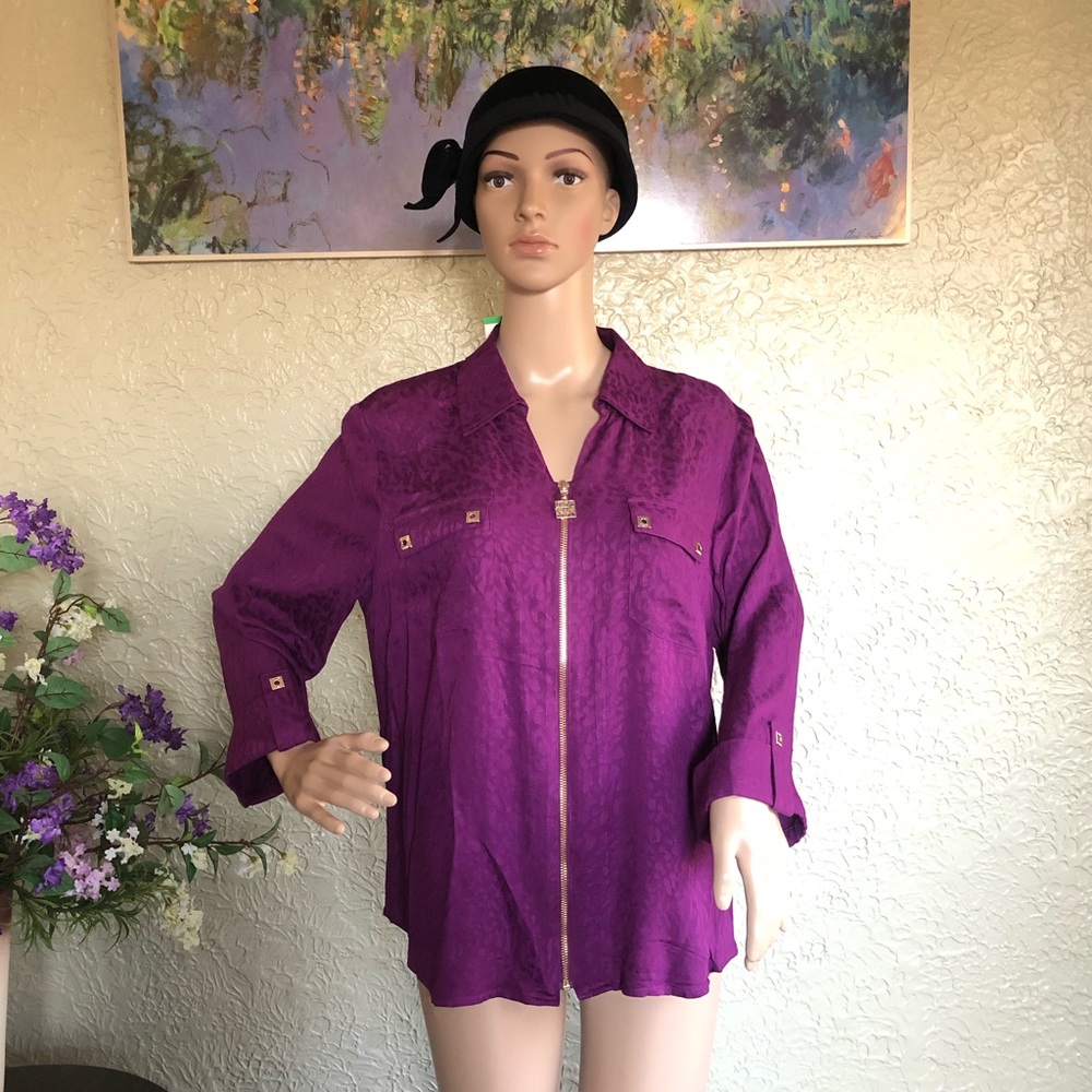 Anne Klein Women’s Plum Tops Size L